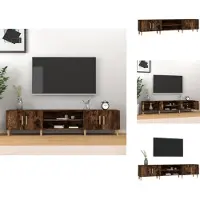 vidaXL Tv-kast - Tv-kasten - Tv-meubel - Hifi-meubel - Tv-meubel 180x31,5x40 cm bewerkt hout gerookt eikenkleurig