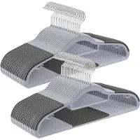 BOSTIC MIRA Home - Kledinghangers - Kleerhangers Kunststof - Antislip - Draaibare Haak - Grijs - 50 Stuks