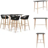 vidaXL Barset - Barsets - Bar Set - Bar Sets - 5-delige Barset zwart