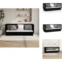 vidaXL Dagbed, zwart, 90x190 cm, massief grenenhout - Bedden & bedframes