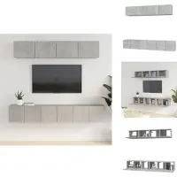 vidaXL Tv-kast - Tv-kasten - Tv-meubel - Hifi-meubel - 5-delige Tv-meubelset bewerkt hout betongrijs