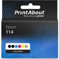 PrintAbout Huismerk Epson 114 (C13T07A1/B1/B2/B3/B4/B540) Inktcartridge 6-kleuren Multipack