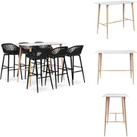 vidaXL Barset - Barsets - Bar Set - Bar Sets - 7-delige Barset wit en zwart