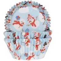 House of Marie Cupcake Vormpjes - Sneeuwpop - pk/50 - Baking Cups voor Muffins en Cupcakes