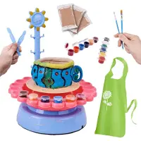 Pricenet Pottenbakkersschijf creatieve set met klei en verf 600g