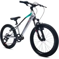Sun baby Verdant Kinderfiets voor jongens van 6 tot 10 jaar, 20 inch, 6 versnellingen, Shimano kinderfiets, verstelbare hoogte (Zilver)