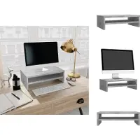 vidaXL Monitorstandaard - Monitorstandaards - Tv-standaard - Tv-standaards - Monitorstandaard 42x24x13 cm bewerkt hout betongrijs