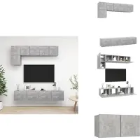 vidaXL Tv-kastenset - Tv-kastensets - Tv-kasten - Tv-meubelset - 5-delige Tv-meubelset bewerkt hout betongrijs