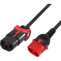 ACT AK5503 Netsnoer C13 / C14 Dual IEC LOCK | Zwart | 1,5 meter