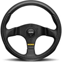 Momo Team Steering Wheel 300 mm - 4 Black Leather/Black Spokes