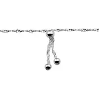 The Jewelry Collection Zilver Gerhodineerde Enkelbandje bolletjes 22 -24 cm 1329799
