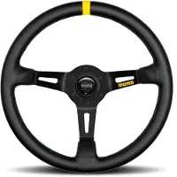 Momo MOD08 Steering Wheel 350 mm - Black Leather/Black Spokes/1 Stripe