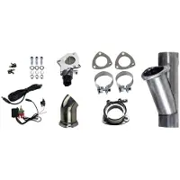 Granatelli Motor Sports Granatelli 2.5in Aluminized Mild Steel Electronic Exhaust Cutout System w/Slip Fit & Band Clamps