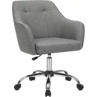 Mazazu MIRA Home - Bureaustoel - Slaapkamerstoel - Grijs - Kunstleer - 62.5x59x50.5cm