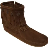 Minnetonka -LACE BOOT-DUSTY-METAL STUDS-DOUBLE FRENCH-36