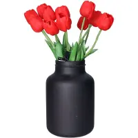 Countryfield Kunstbloemen boeket Tulp Tulipa - 10x - 44 cm - rood - Real Touch - kunst zijdebloemen