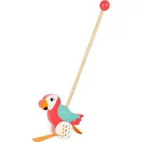 Small Foot - Houten Duwfiguur Papegaai Lori met Stok