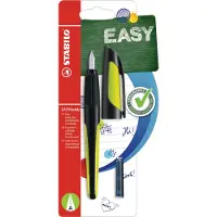Stabilo EASYbuddy - Ergonomische Vulpen - Zwart/Lime - Standaard M Punt Voor Rechtshandigen