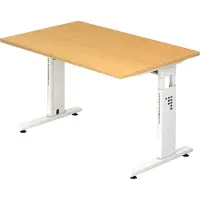 Hjh OFFICE PRO MEGA 12 W - 120x80 Tafelhoogte I In hoogte verstelbaar Beuken/Wit