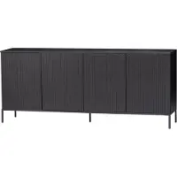 Woood New Gravure Dressoir B 200 cm - Grenen - Zwart