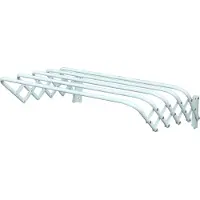 Spirella MSV Uitschuifbaar wasgoedrekje/droogrek - 5 meter waslijn - Ophangbaar aan muur - wit - 100 cm - Hangdroogrek