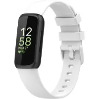 Strap-it Siliconen Smartwatch bandje - Geschikt voor Fitbit Inspire 3 siliconen bandje - wit - Horlogeband / Polsband / Armband - Maat: Maat S