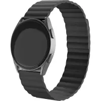 Strap-it Magnetisch siliconen bandje geschikt voor Huawei Watch GT / GT 2 42mm / Huawei Watch GT 3 42mm / Huawei Watch GT 3 Pro 43mm bandje siliconen zwart