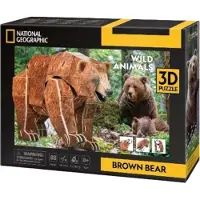 Cubic 3D Puzzel - National Geographic Bruine Beer (88 stukjes)