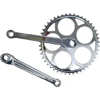 Bhogal crankstel set met spiegat 46T 170 mm zilver