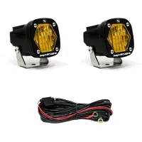 Baja Designs S1 Amber Wide Cornering LED Light w/ Mounting Bracket Pair