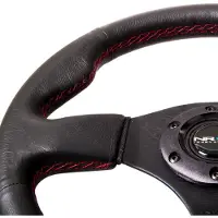 Nrg Reinforced Steering Wheel (320mm) Leather w/Red Stitch