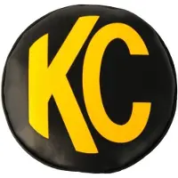 KC HiLiTES 6in. Round Soft Cover (Pair) - Black w/Yellow KC Logo - 5102