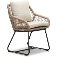 BUITEN living Portofino dining tuinstoel | touw + aluminium | Sahara Dust 1 persoon