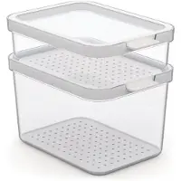 Rotho cauma set koelkastorganizer 1.2l + 2.15l transparant