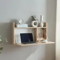 En.casa Klaptafel 'Rautalampi' met opbergruimte en 2 vakken, afmetingen 83 x 48 x 15 cm, wit / eikenlook