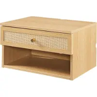 En.casa Wandrek Eiker met lade 40x31,5x23 cm eikenkleurig en rotan look []