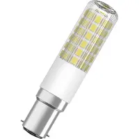 Narva LED-lamp T18 Slim, buisvormig, met B15d-fitting, 6,5W = 60W, 806 lm, 2700 K (warm wit), 320°, speciale heldere LED-buis