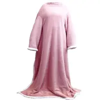 Unique living - Plaid Lars met mouwen old Pink -140x180cm