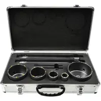 GEKO Hollow drill set - veelzijdige maten - inclusief adapters - 9-delig
