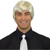 Comedia Herenpruik steil wit blond