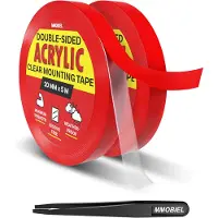 MMOBIEL Dubbelzijdige Tape Acryl [2 Pack] - 5m x 20mm Binnen / Buiten Zelfklevend – Heavy Duty Verwijderbare Transparante Nano Tape – Foto Ophangen Tape, Tapijt Fix Vloerkleed Tape, Waterdicht