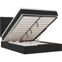 vidaXL Ottoman bed met matras en LED's 140x200cm stof zwart