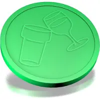 Combicraft Reliëfmunten bier en wijn neon groen - 250 stuks