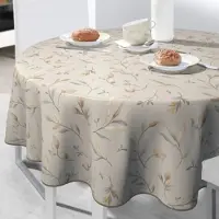 Unique living BONITA - Tafelzeil - 160 cm rond - A44/08 - Canadian Poplar - Met bies