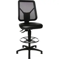 Topstar Werkdraaistoel | vloerglijders + voetring | polyurethaanschuim zwart | 590-840 mm | 1 stuk - 73280PU0T