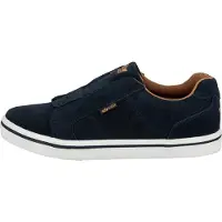 Lico Herren Jimdo slippers, model "Slip On Sneaker", marineblauw/bruin, maat 43 EU