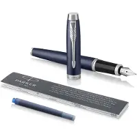Parker IM-vulpen - medium punt - blauwe inkt - matblauw - incl. geschenkdoos