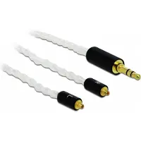 DeLOCK Premium 3,5mm Jack 3-polig naar 2x MMCX kabel compatibel met Sennheiser IE 800 - 1,2 meter