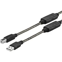VivoLink PROUSBAB20 20m USB A USB B Mannelijk Mannelijk Zwart USB-kabel