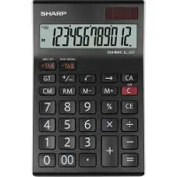 Sharp EL-125T Bureaurekenmachine Zwart Aantal displayposities: 12 werkt op zonne-energie, werkt op batterijen (b x h x d) 112 x 13 x 176 mm